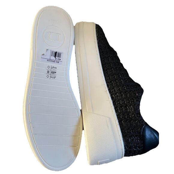 New Dune London Episode Platform  Sneaker Blac Raffia Platform Cushioned 40/10 - Picture 6 of 6